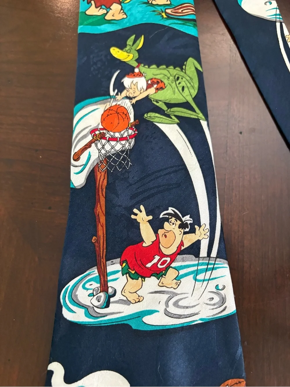 Hannah Barbera Flintstones Sports Tie 1993 Baseball Football Basketball Navy